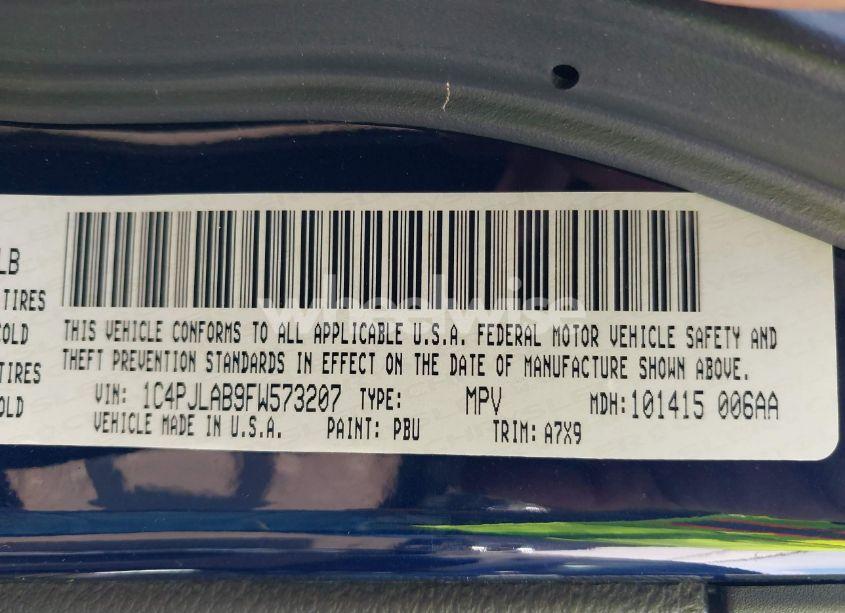 Photo 9 of 2015 Jeep Cherokee SPORT (VIN 1C4PJLAB9FW573207)