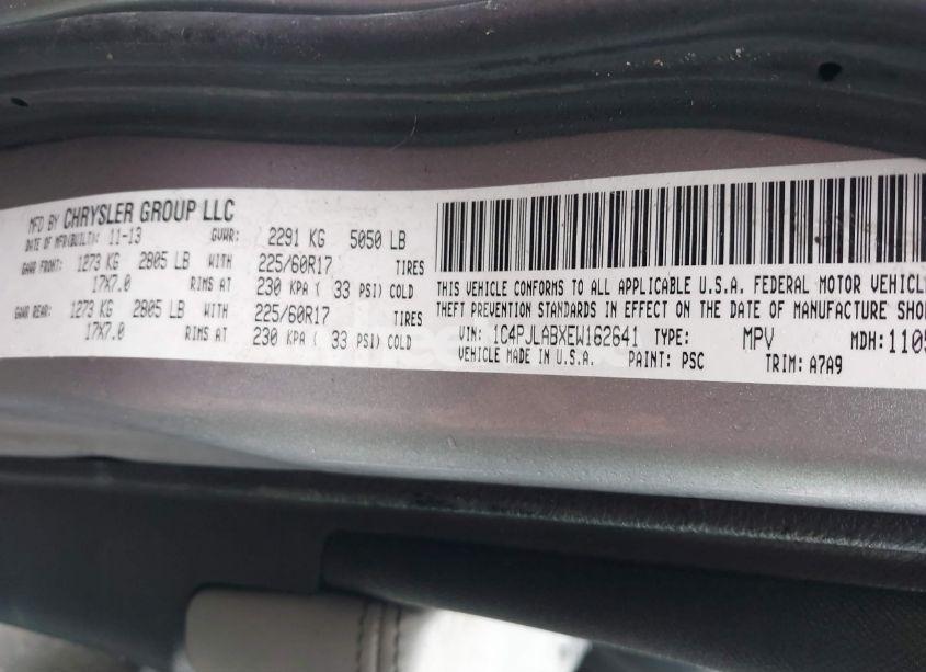 Photo 9 of 2014 Jeep Cherokee SPORT (VIN 1C4PJLABXEW162641)