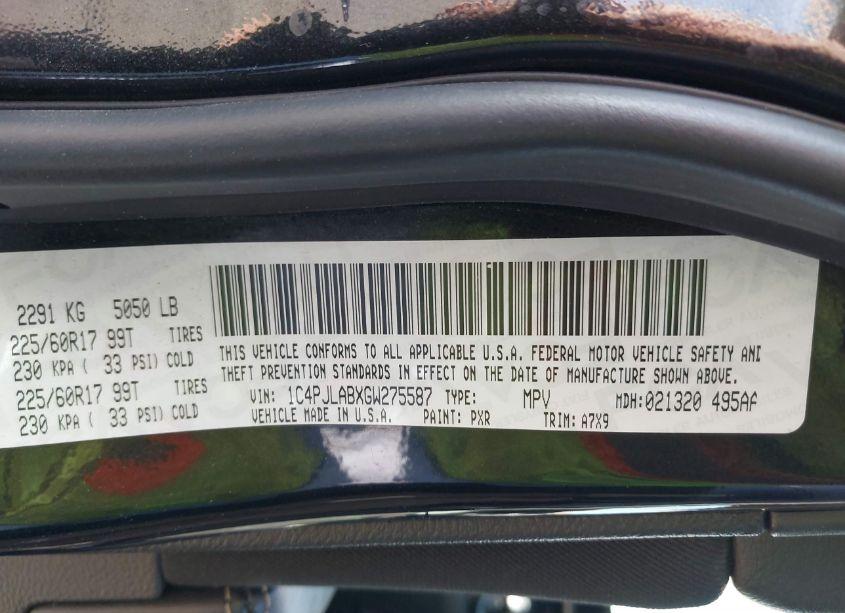 Photo 9 of 2016 Jeep Cherokee SPORT (VIN 1C4PJLABXGW275587)