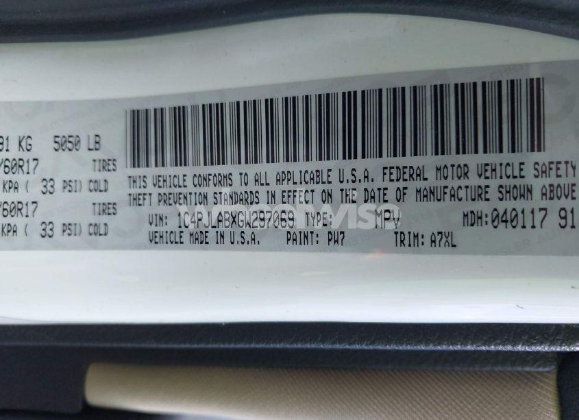 Photo 9 of 2016 Jeep Cherokee SPORT (VIN 1C4PJLABXGW297069)