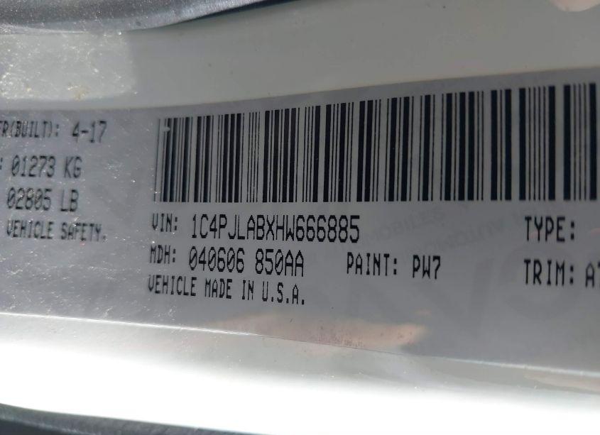 Photo 9 of 2017 Jeep Cherokee ALTITUDE FWD (VIN 1C4PJLABXHW666885)