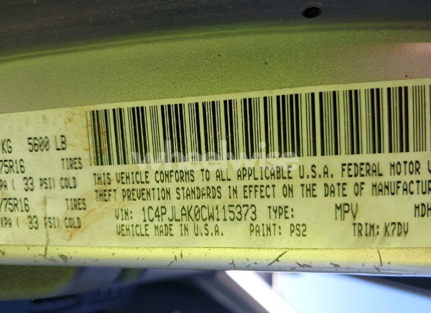 Photo 9 of 2012 Jeep Liberty SPORT (VIN 1C4PJLAK0CW115373)