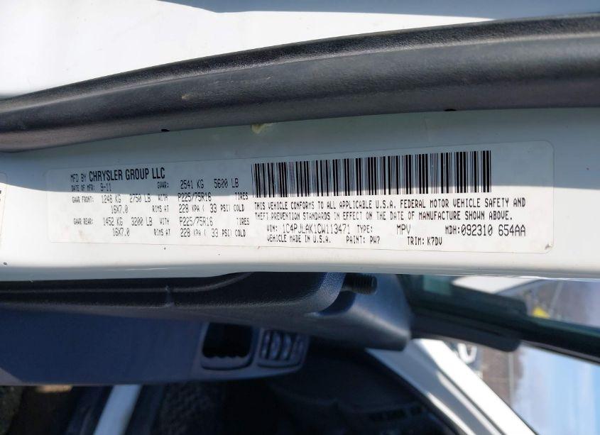 Photo 9 of 2012 Jeep Liberty SPORT (VIN 1C4PJLAK1CW113471)