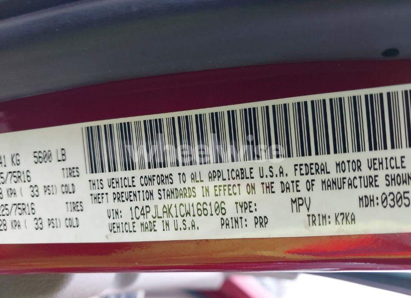 Photo 9 of 2012 Jeep Liberty SPORT (VIN 1C4PJLAK1CW166106)