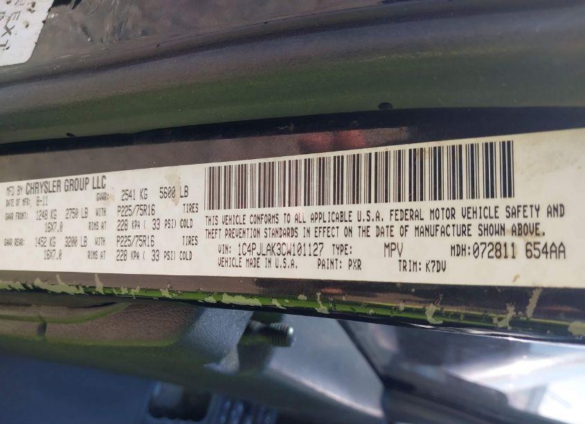 Photo 9 of 2012 Jeep Liberty SPORT (VIN 1C4PJLAK3CW101127)