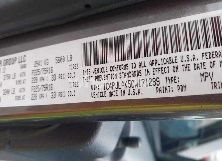 Photo 9 of 2012 Jeep Liberty SPORT (VIN 1C4PJLAK5CW171289)