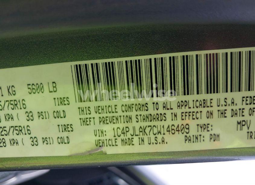 Photo 9 of 2012 Jeep Liberty SPORT (VIN 1C4PJLAK7CW146409)