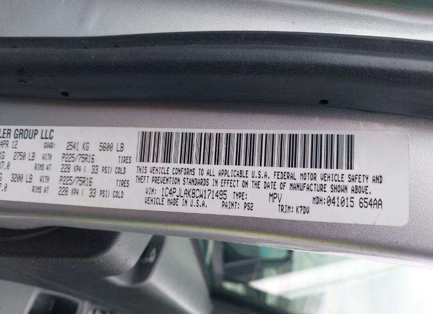 Photo 9 of 2012 Jeep Liberty SPORT (VIN 1C4PJLAK8CW171495)