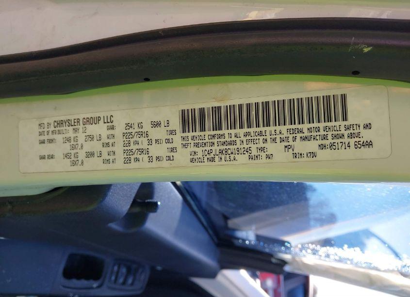 Photo 9 of 2012 Jeep Liberty SPORT (VIN 1C4PJLAK8CW191245)