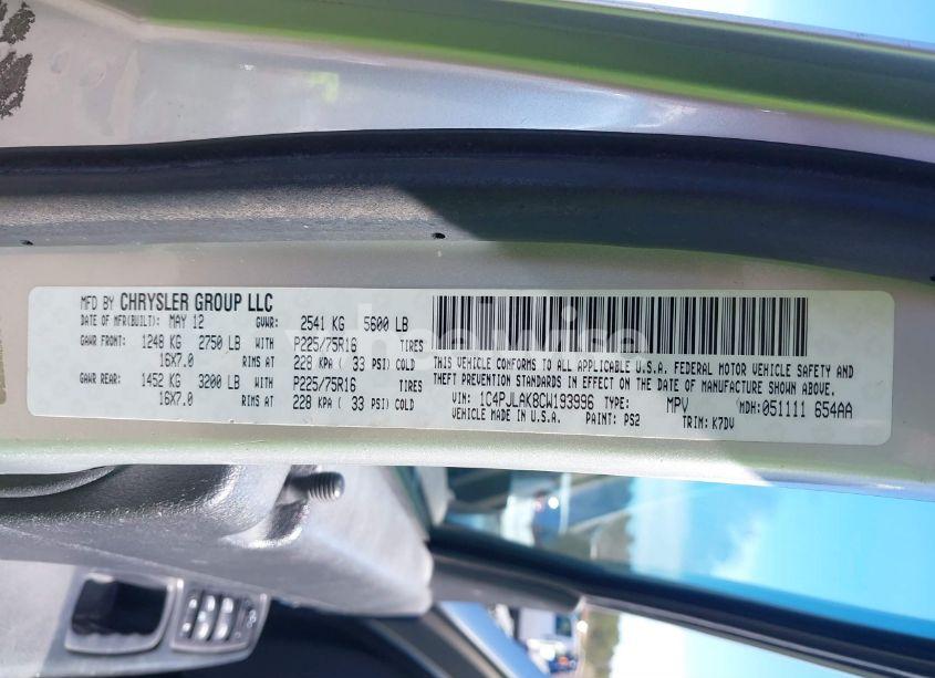 Photo 9 of 2012 Jeep Liberty SPORT (VIN 1C4PJLAK8CW193996)