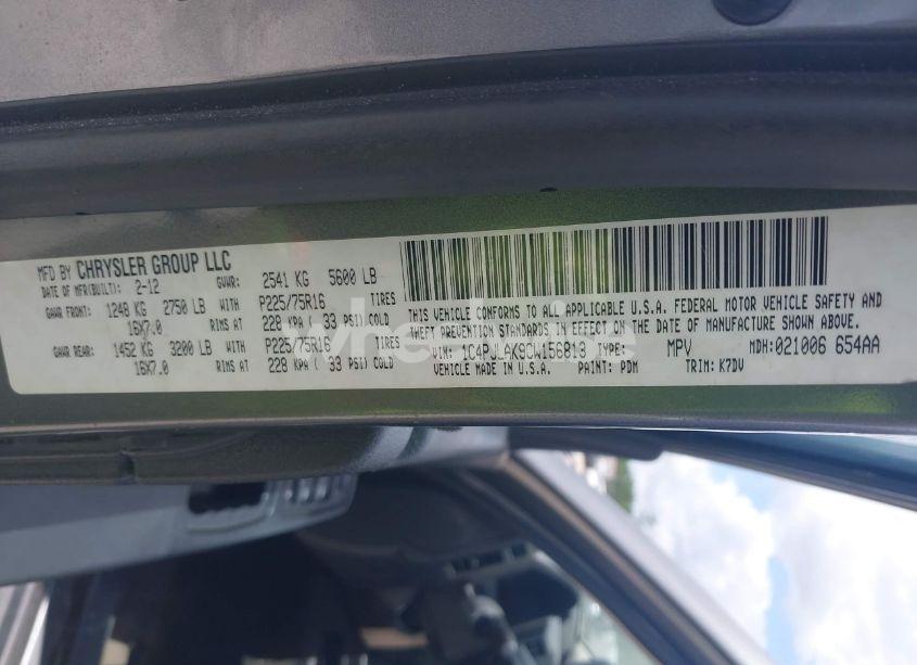 Photo 9 of 2012 Jeep Liberty SPORT (VIN 1C4PJLAK9CW156813)