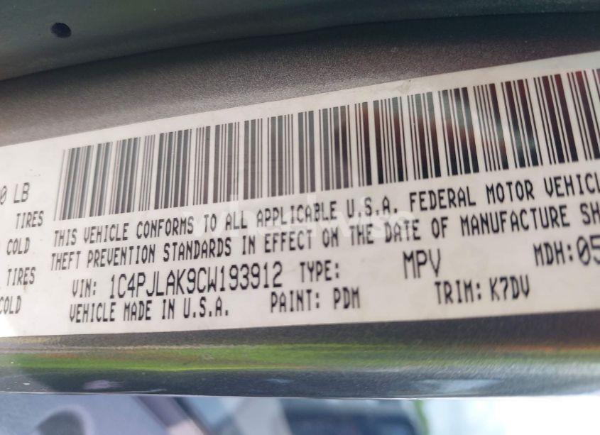 Photo 9 of 2012 Jeep Liberty SPORT (VIN 1C4PJLAK9CW193912)