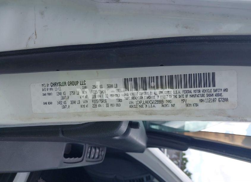 Photo 9 of 2012 Jeep Liberty SPORT (VIN 1C4PJLAKXCW129989)