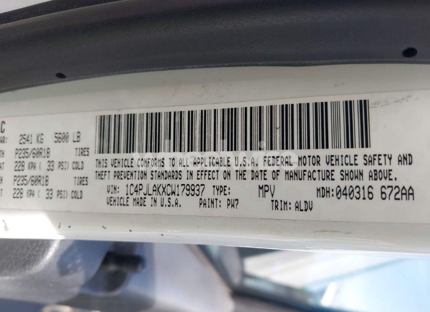 Photo 9 of 2012 Jeep Liberty SPORT (VIN 1C4PJLAKXCW179937)