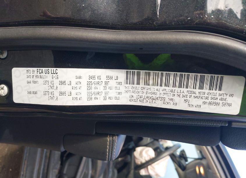 Photo 9 of 2016 Jeep Cherokee SPORT (VIN 1C4PJLASXGW347372)