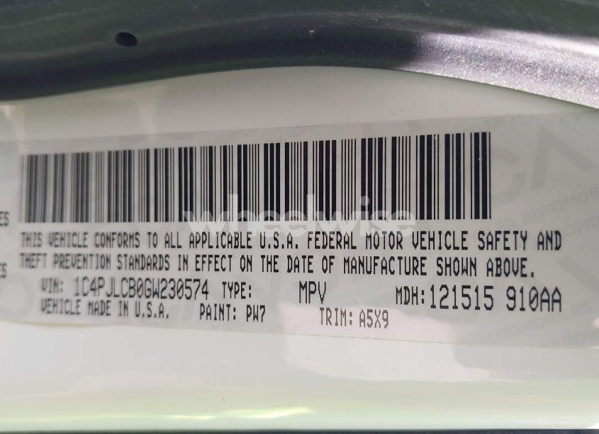 Photo 9 of 2016 Jeep Cherokee LATITUDE (VIN 1C4PJLCB0GW230574)