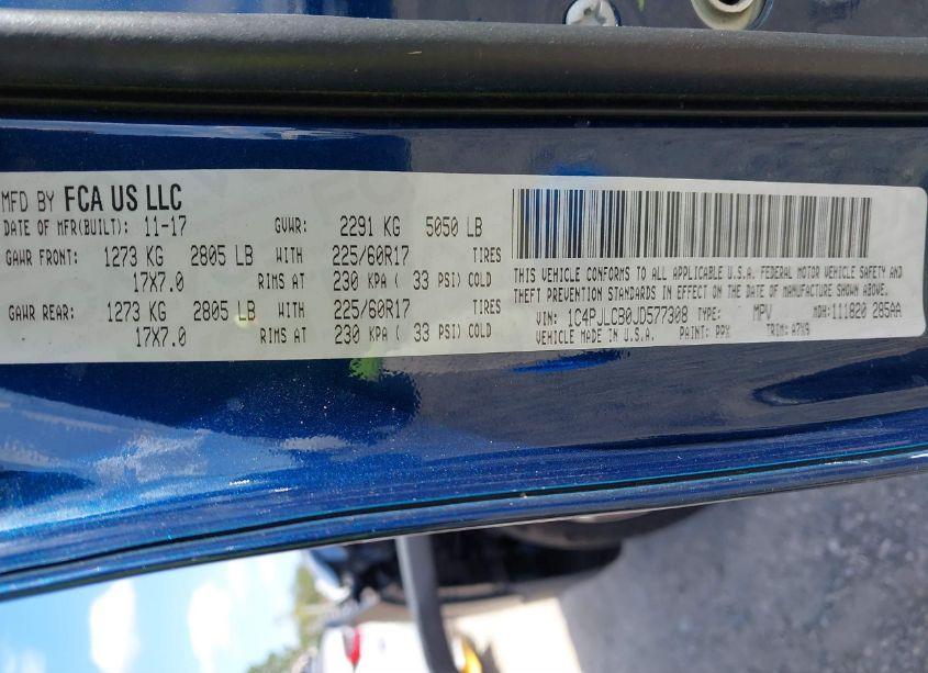 Photo 9 of 2018 Jeep Cherokee LATITUDE FWD (VIN 1C4PJLCB0JD577308)