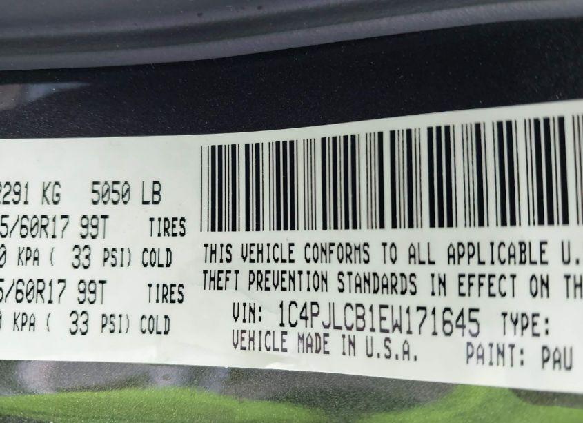 Photo 9 of 2014 Jeep Cherokee LATITUDE (VIN 1C4PJLCB1EW171645)