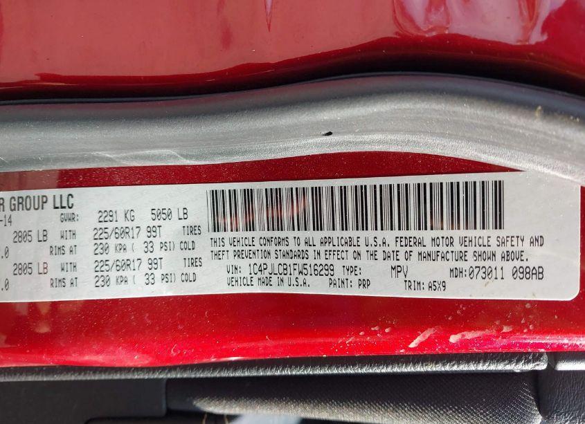 Photo 9 of 2015 Jeep Cherokee LATITUDE (VIN 1C4PJLCB1FW516299)