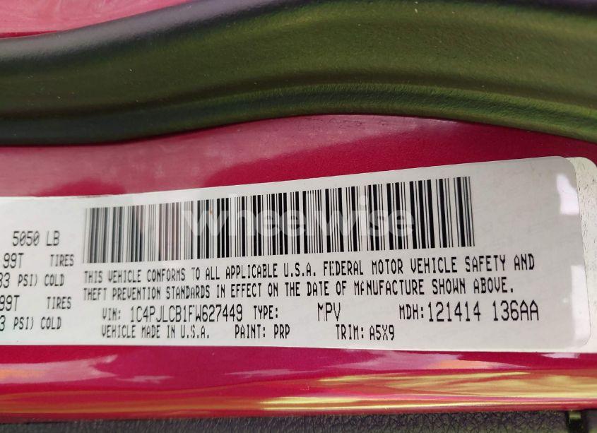 Photo 9 of 2015 Jeep Cherokee LATITUDE (VIN 1C4PJLCB1FW627449)