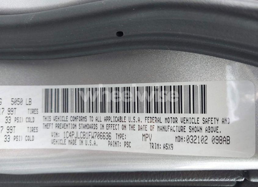 Photo 9 of 2015 Jeep Cherokee LATITUDE (VIN 1C4PJLCB1FW706636)