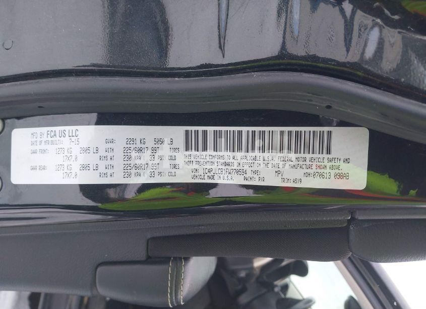 Photo 9 of 2015 Jeep Cherokee LATITUDE (VIN 1C4PJLCB1FW770594)