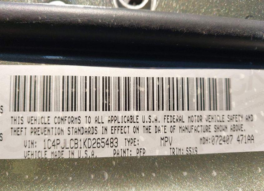 Photo 9 of 2019 Jeep Cherokee LATITUDE (VIN 1C4PJLCB1KD265483)