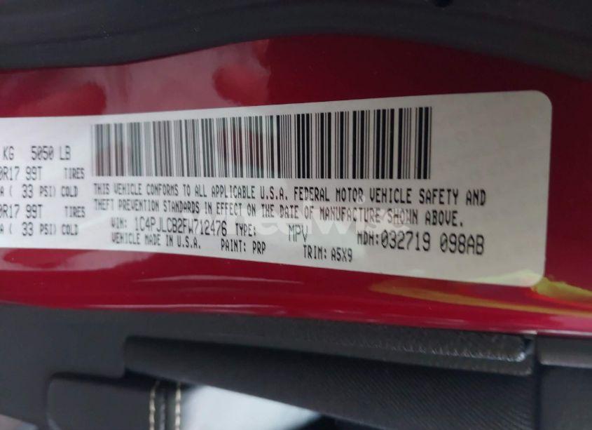 Photo 9 of 2015 Jeep Cherokee LATITUDE (VIN 1C4PJLCB2FW712476)