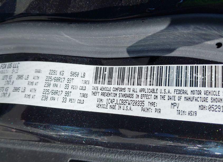 Photo 9 of 2015 Jeep Cherokee LATITUDE (VIN 1C4PJLCB2FW720335)