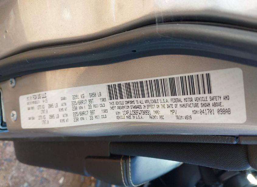 Photo 9 of 2015 Jeep Cherokee LATITUDE (VIN 1C4PJLCB2FW730931)