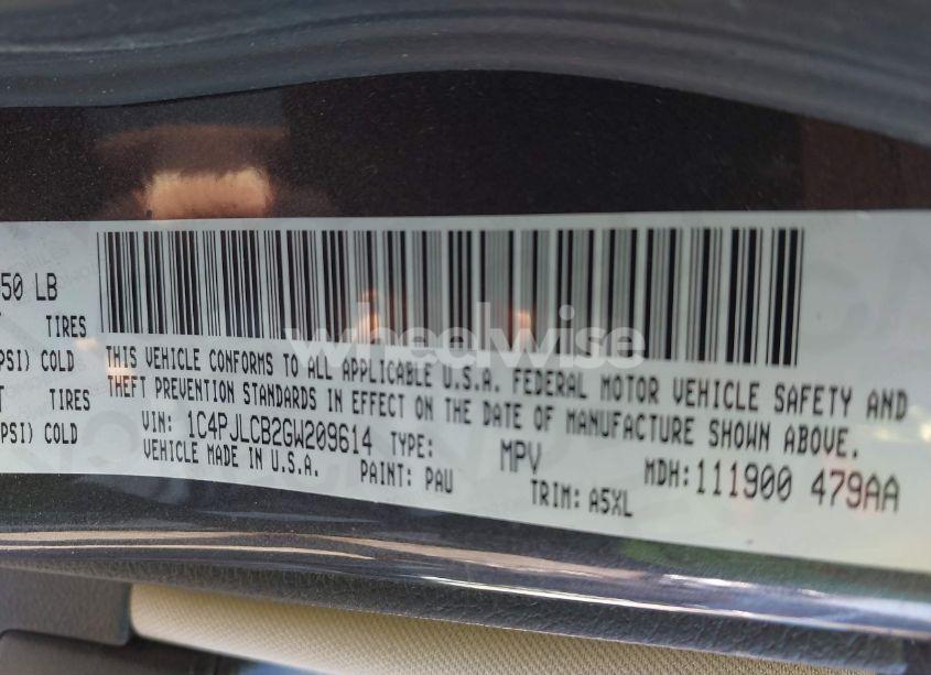 Photo 9 of 2016 Jeep Cherokee LATITUDE (VIN 1C4PJLCB2GW209614)