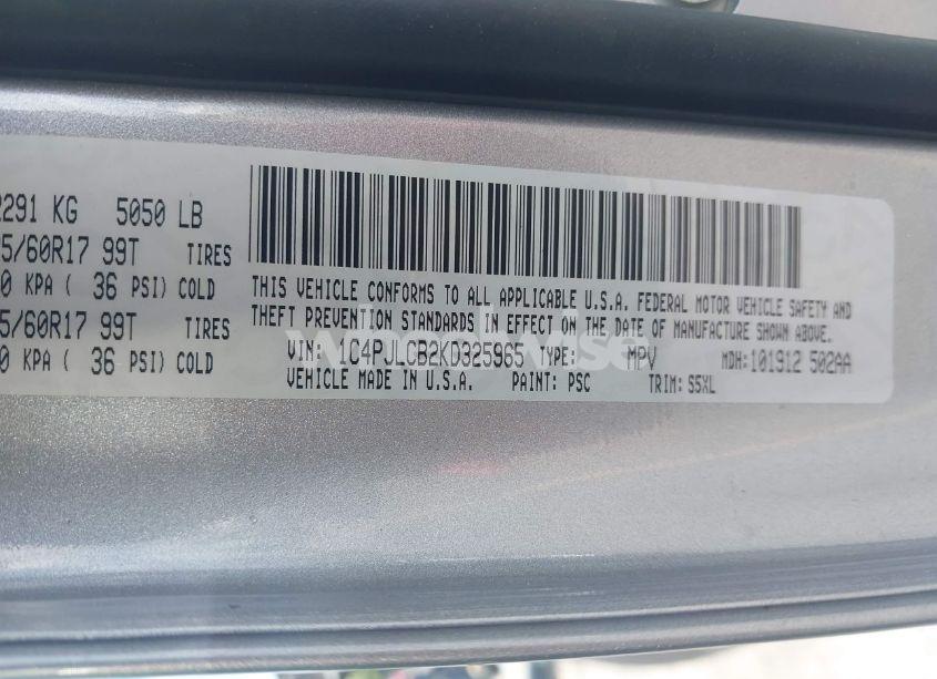 Photo 9 of 2019 Jeep Cherokee LATITUDE FWD (VIN 1C4PJLCB2KD325965)