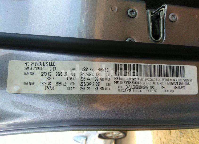 Photo 9 of 2014 Jeep Cherokee LATITUDE (VIN 1C4PJLCB3EW100608)