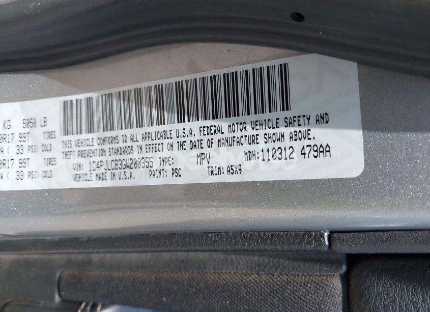 Photo 9 of 2016 Jeep Cherokee LATITUDE (VIN 1C4PJLCB3GW200355)