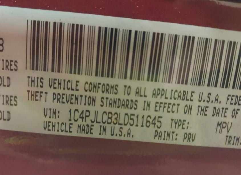 Photo 9 of 2020 Jeep Cherokee LATITUDE FWD (VIN 1C4PJLCB3LD511645)