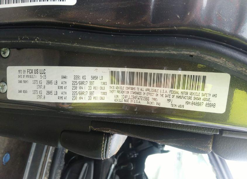 Photo 9 of 2015 Jeep Cherokee LATITUDE (VIN 1C4PJLCB4FW721566)