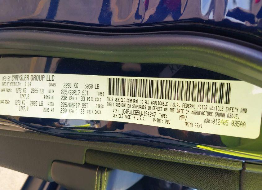 Photo 9 of 2014 Jeep Cherokee LATITUDE (VIN 1C4PJLCB5EW194247)