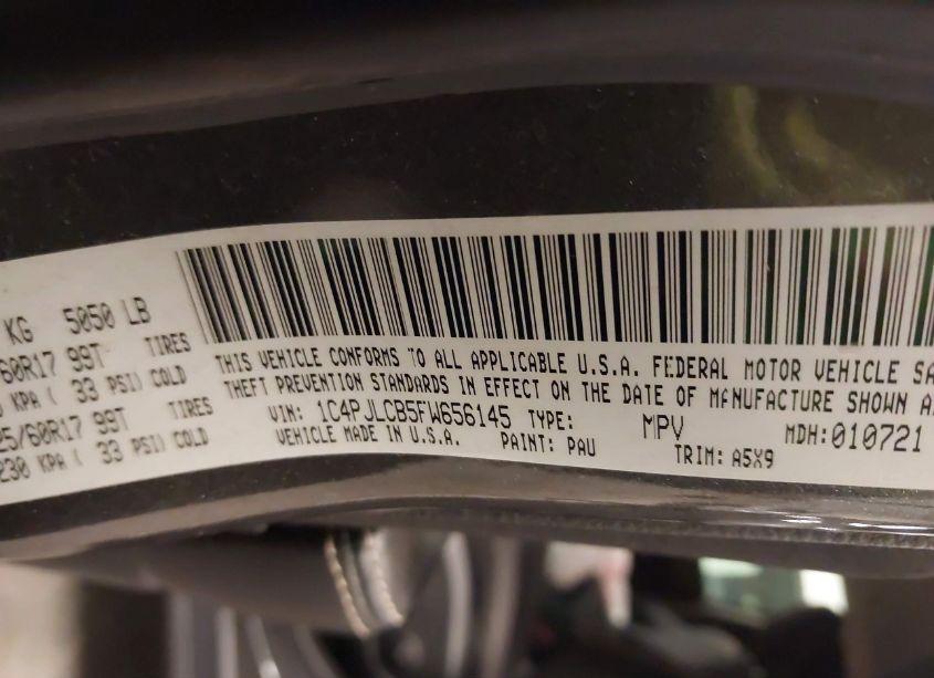 Photo 9 of 2015 Jeep Cherokee LATITUDE (VIN 1C4PJLCB5FW656145)