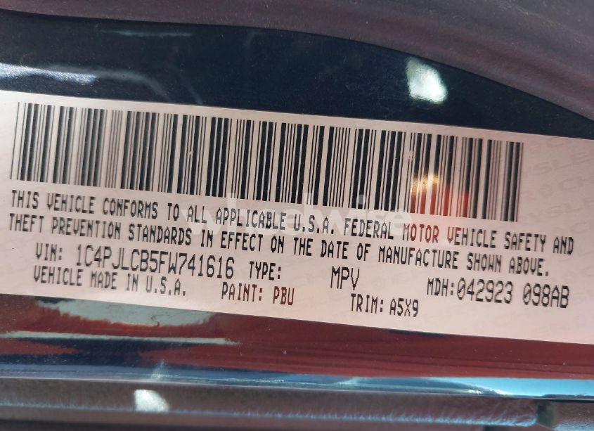 Photo 9 of 2015 Jeep Cherokee LATITUDE (VIN 1C4PJLCB5FW741616)