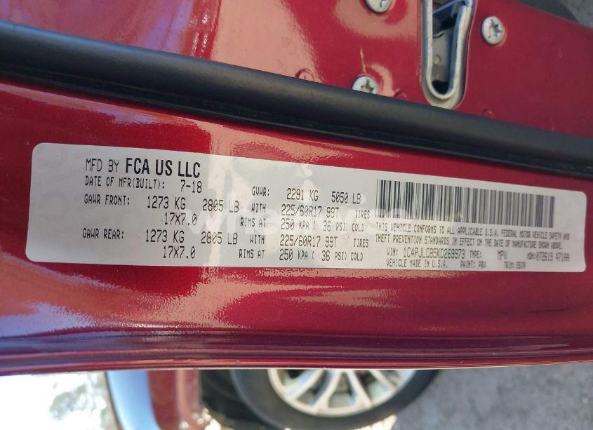 Photo 9 of 2019 Jeep Cherokee LATITUDE (VIN 1C4PJLCB5KD269973)