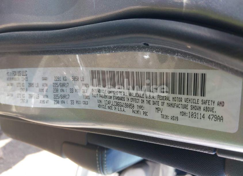 Photo 9 of 2016 Jeep Cherokee LATITUDE (VIN 1C4PJLCB6GW190050)