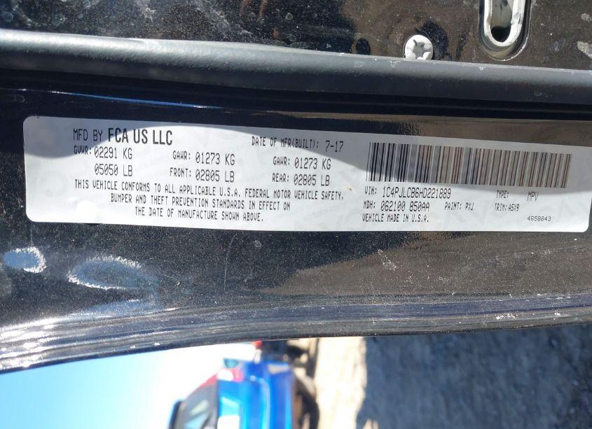 Photo 9 of 2017 Jeep Cherokee LATITUDE FWD (VIN 1C4PJLCB6HD221889)