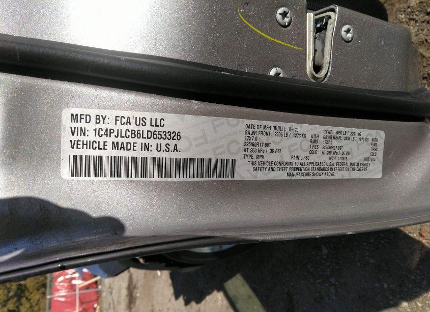 Photo 9 of 2020 Jeep Cherokee LATITUDE FWD (VIN 1C4PJLCB6LD653326)