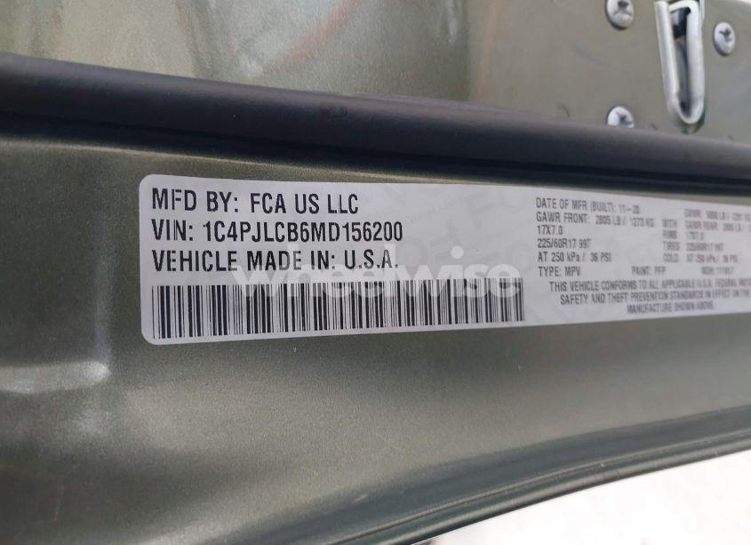 Photo 9 of 2021 Jeep Cherokee LATITUDE FWD (VIN 1C4PJLCB6MD156200)