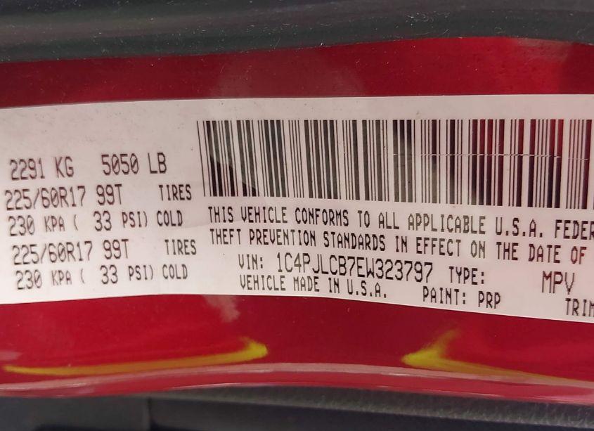 Photo 9 of 2014 Jeep Cherokee LATITUDE (VIN 1C4PJLCB7EW323797)