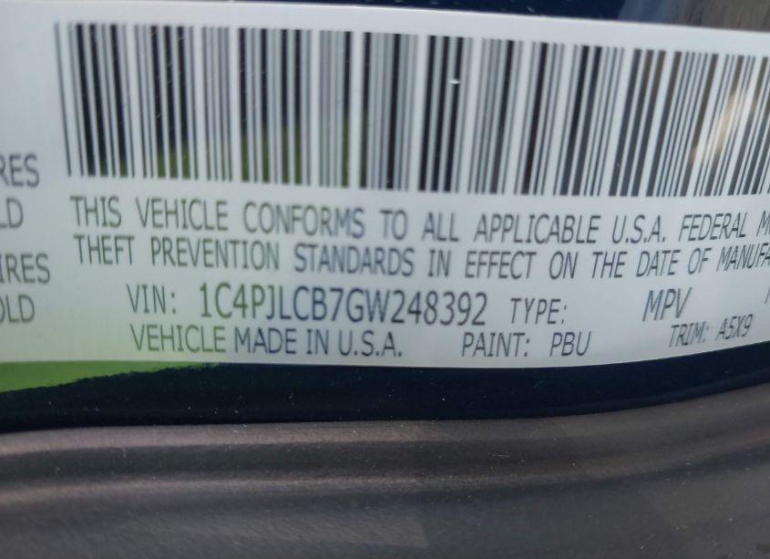 Photo 9 of 2016 Jeep Cherokee LATITUDE (VIN 1C4PJLCB7GW248392)