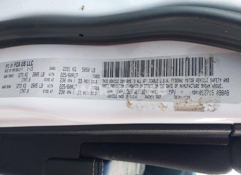 Photo 9 of 2015 Jeep Cherokee LATITUDE (VIN 1C4PJLCB8FW655829)