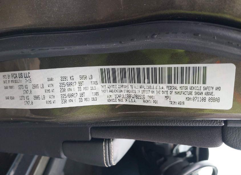 Photo 9 of 2015 Jeep Cherokee LATITUDE (VIN 1C4PJLCB8FW782516)