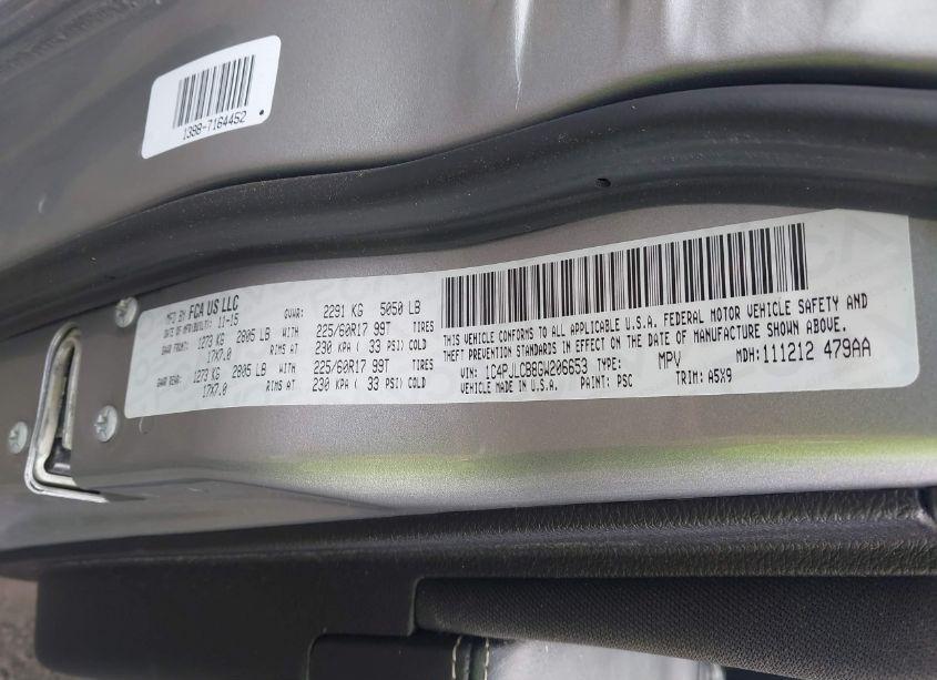 Photo 9 of 2016 Jeep Cherokee LATITUDE (VIN 1C4PJLCB8GW206653)