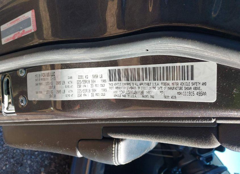 Photo 9 of 2016 Jeep Cherokee ALTITUDE (VIN 1C4PJLCB8GW209598)